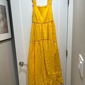 Yellow Embroidered Maxi Dress